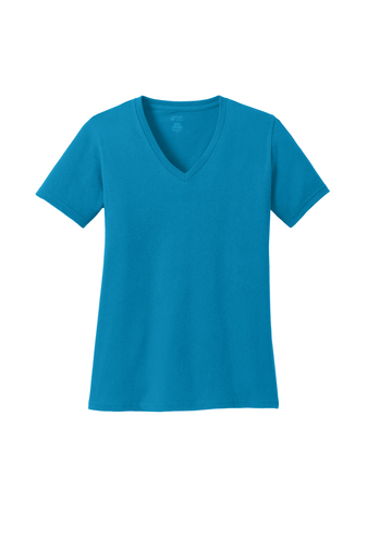 Port & Company Ladies Core 100% Cotton 5.4oz Short Sleeve V-Neck T-shirt